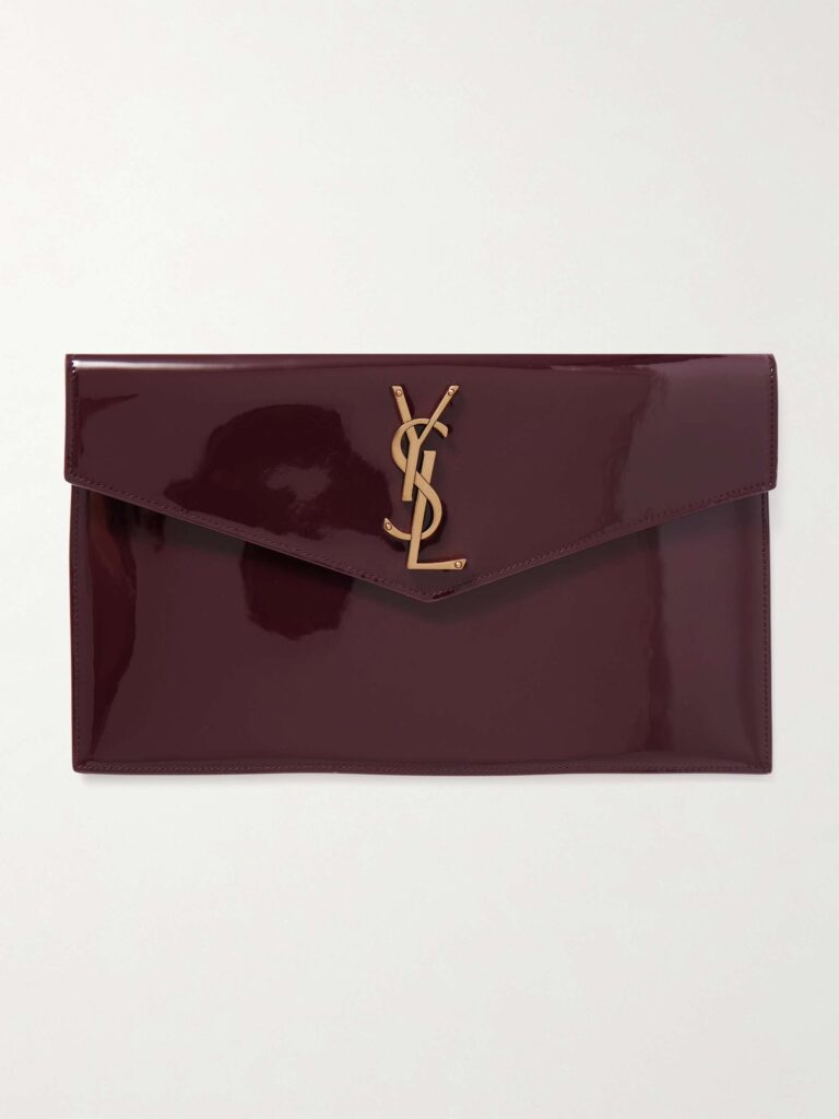 Uptown patent-leather pouch