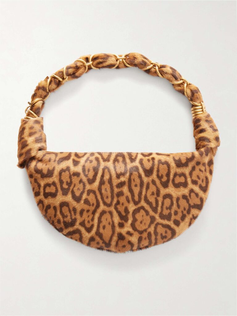 Amalia mini leopard-print calf hair shoulder bag