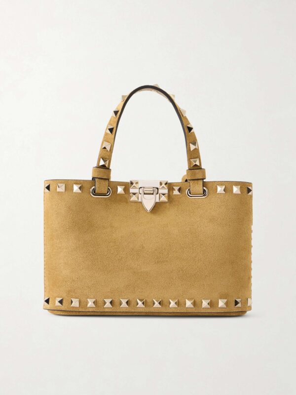 Rockstud mini embellished suede tote