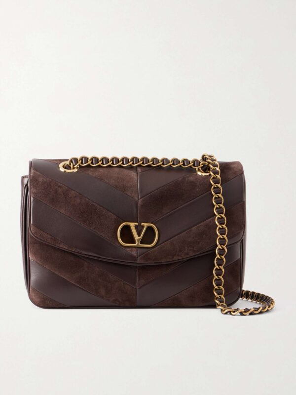 Djuna medium embellished suede and leather shoulder bag