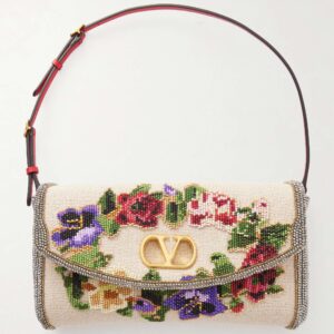 DeVain sequin-embellished cloqué shoulder bag