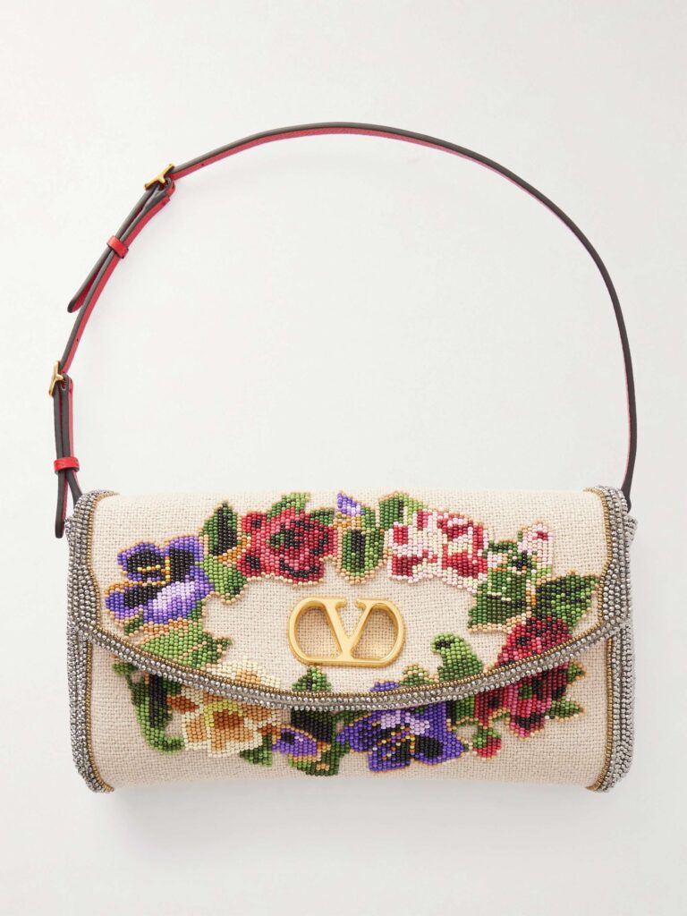 DeVain sequin-embellished cloqué shoulder bag