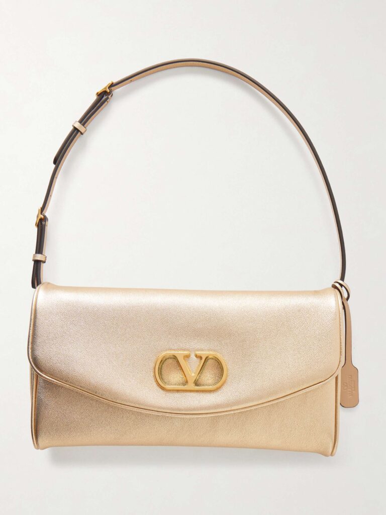 DeVain metallic leather shoulder bag