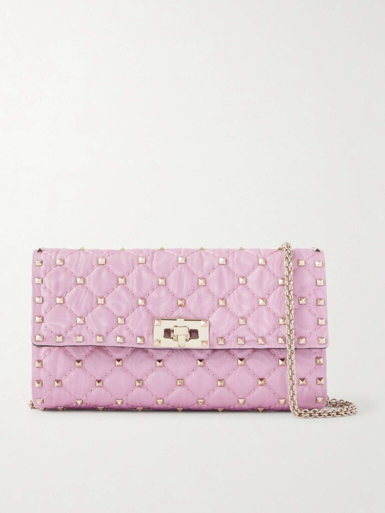 Rockstud embellished twill shoulder bag