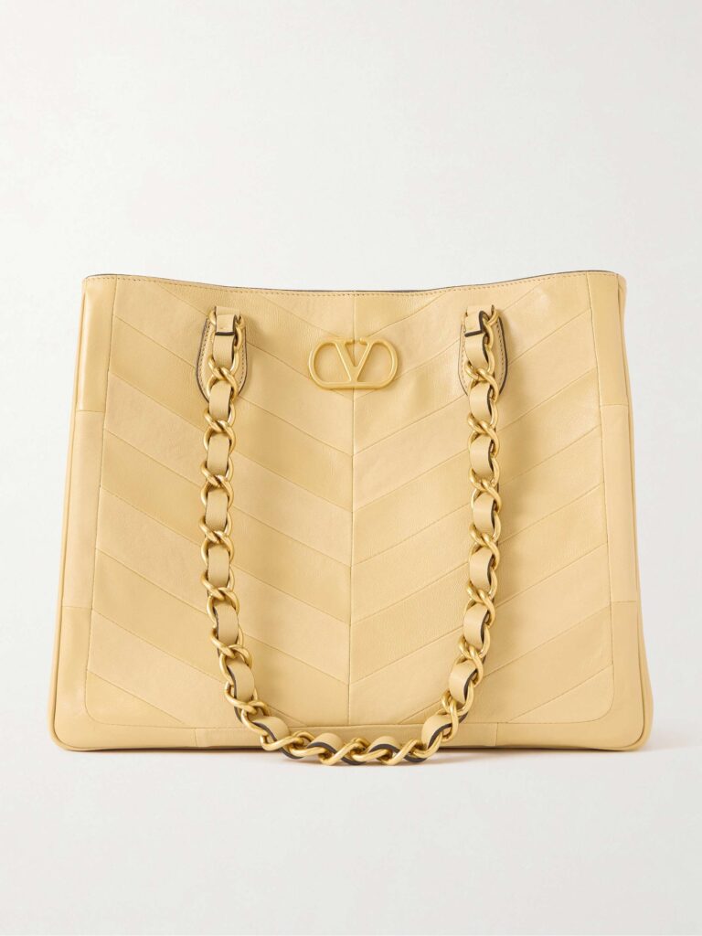 Jean paneled leather tote