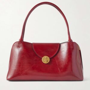 Vivian medium glossed-leather shoulder bag