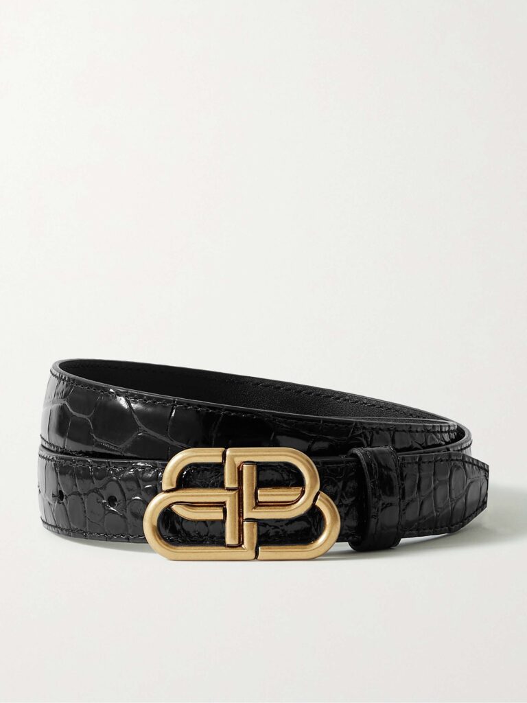 BB croc-effect leather waist belt