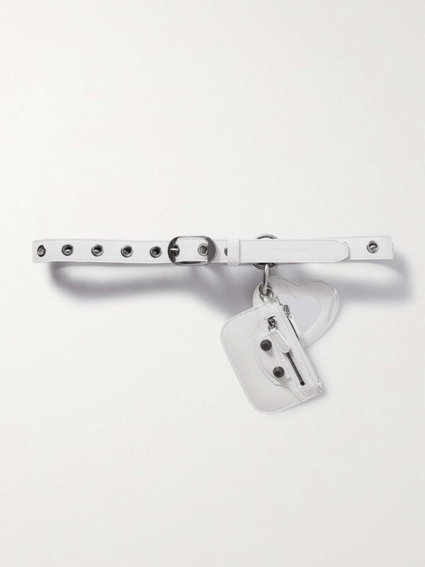 Le Cagole embellished crinkled-leather waist belt
