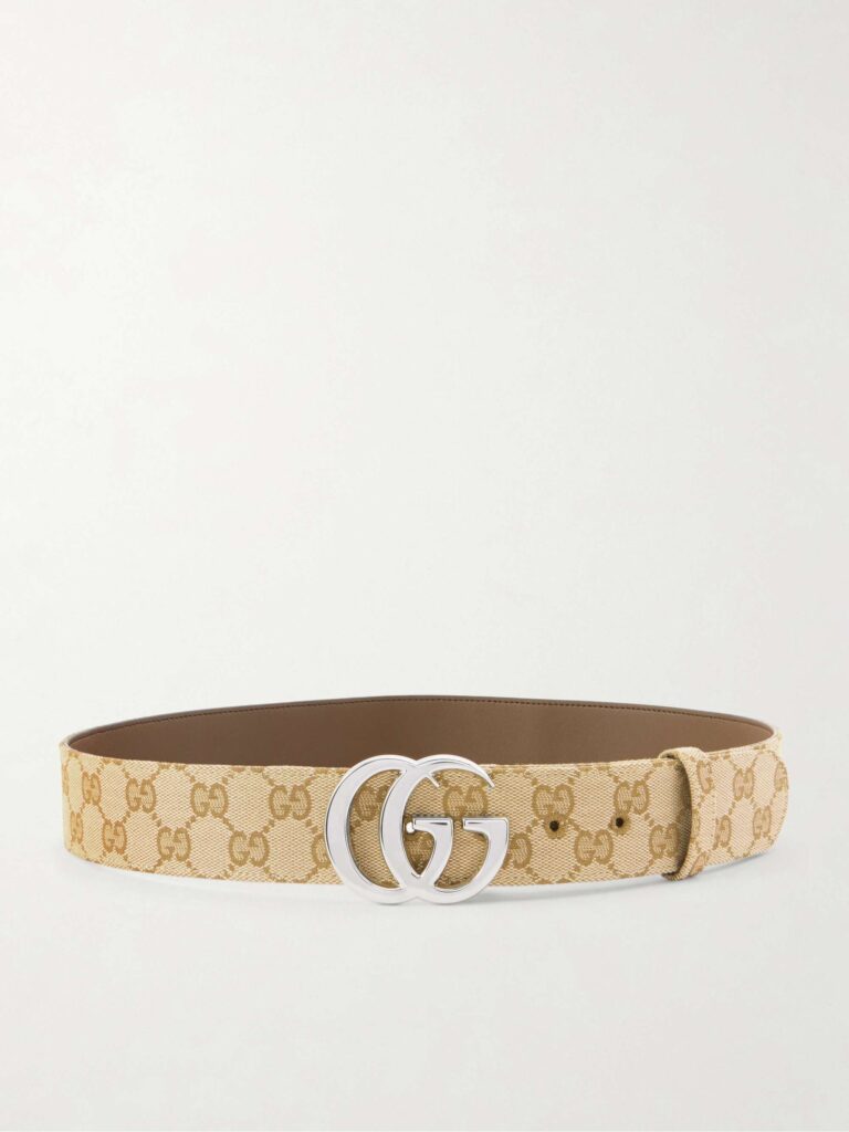 Flat Marmont GG printed coated-canvas belt