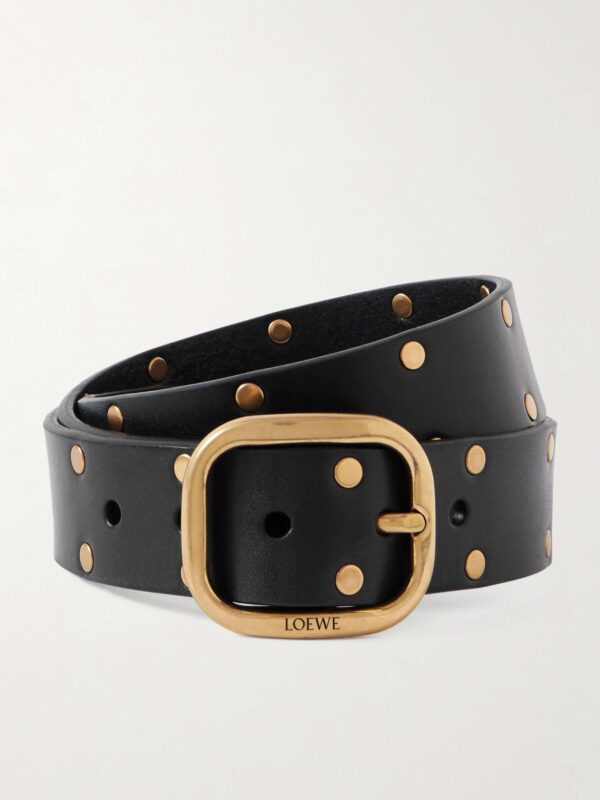 Studded leather belt