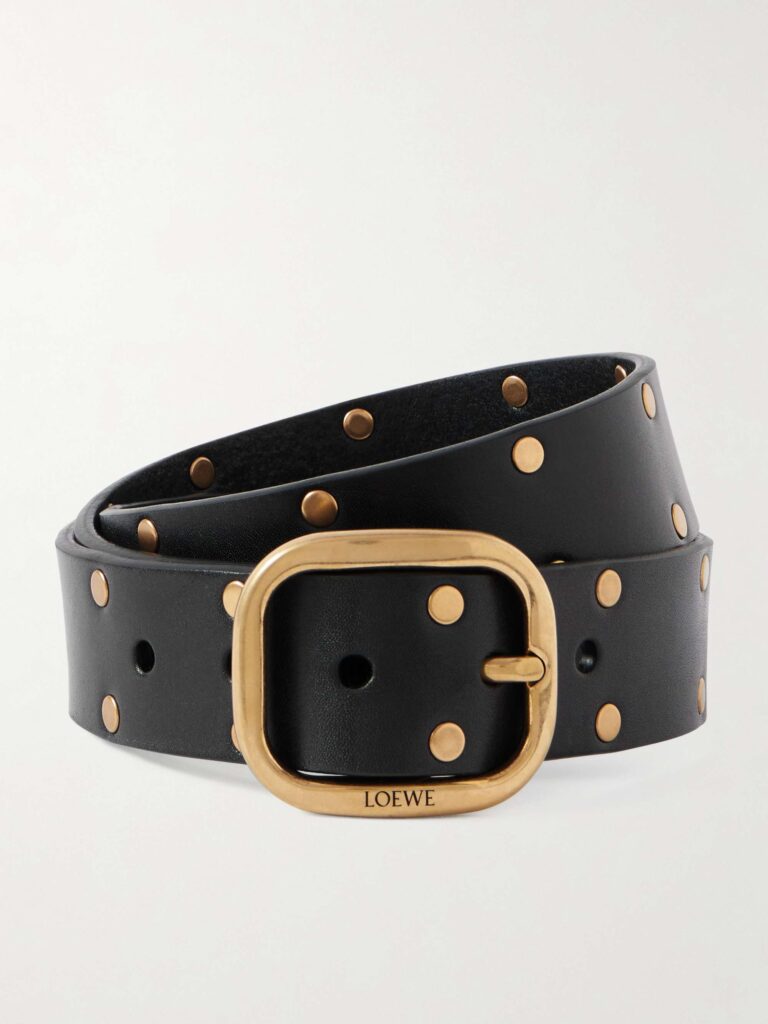 Studded leather belt