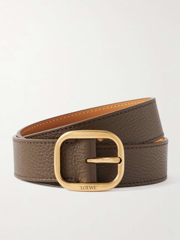 Textured-leather belt