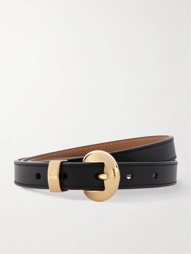 Pebble leather belt