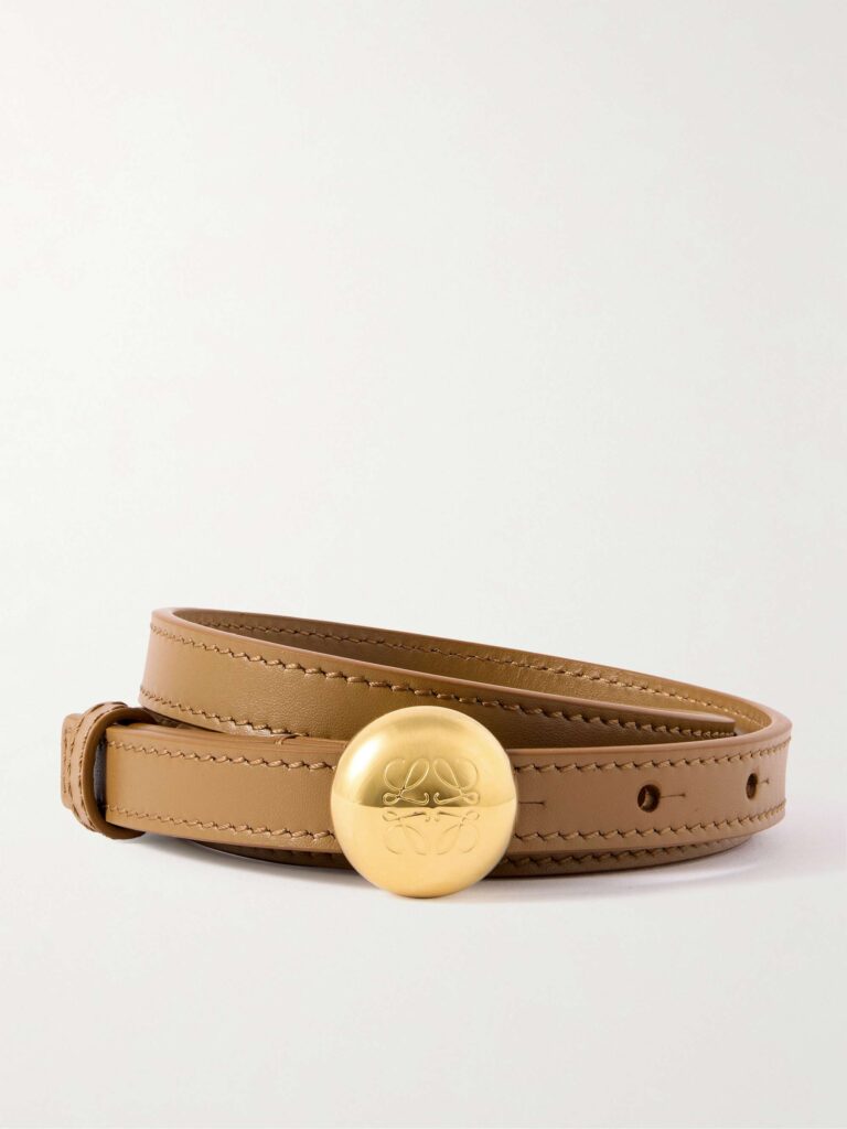 Pebble leather belt