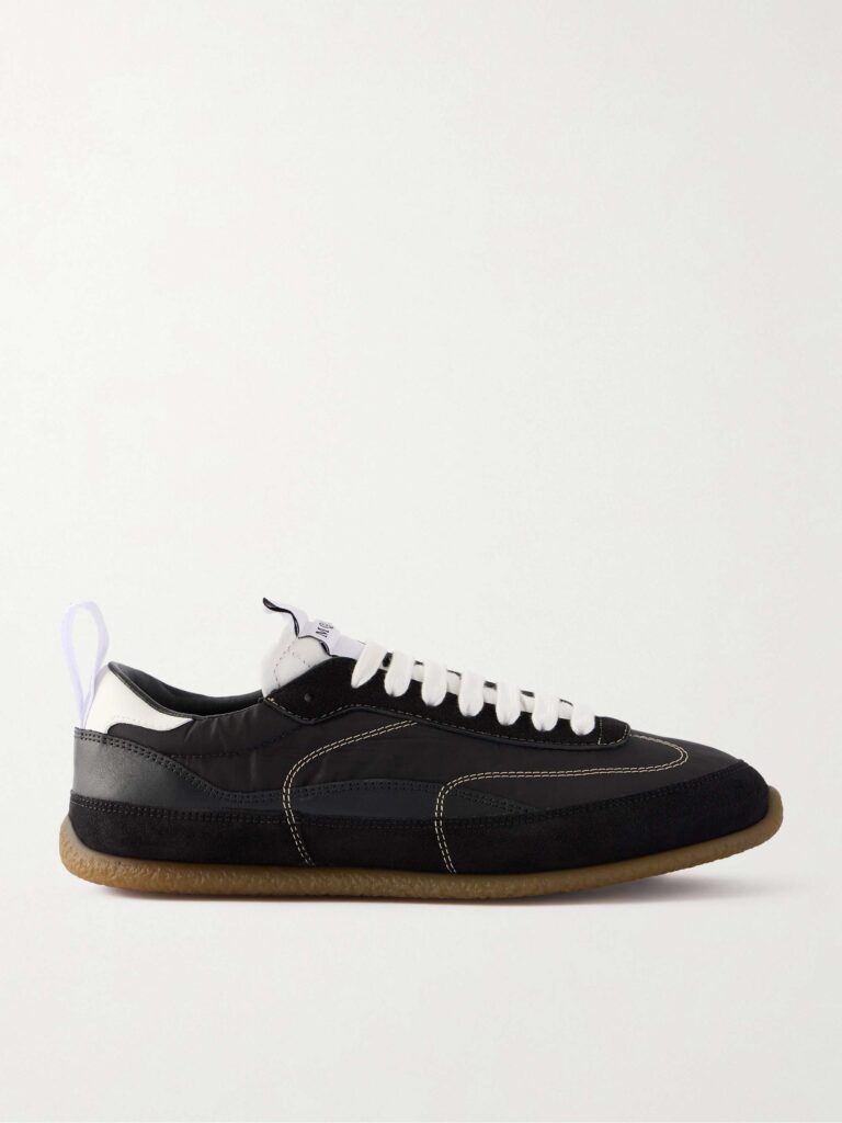 EC1 suede and leather-trimmed shell sneakers
