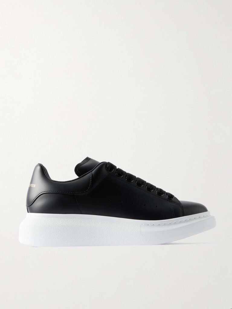 Leather exaggerated-sole sneakers