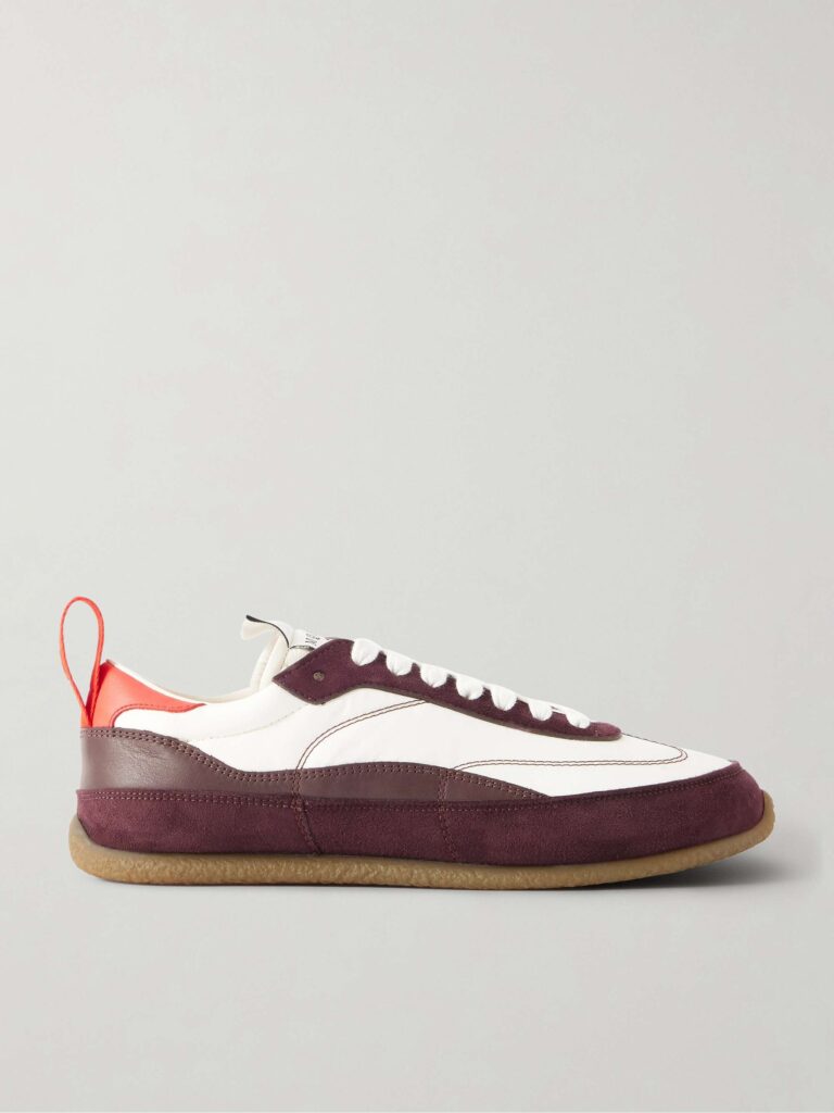 EC1 suede and leather-trimmed shell sneakers
