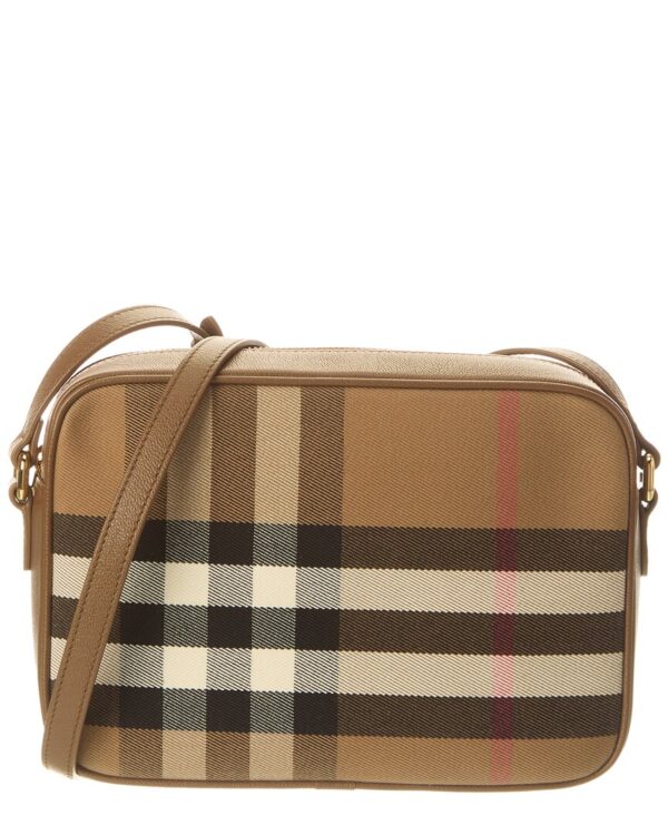 check canvas & leather camera bag