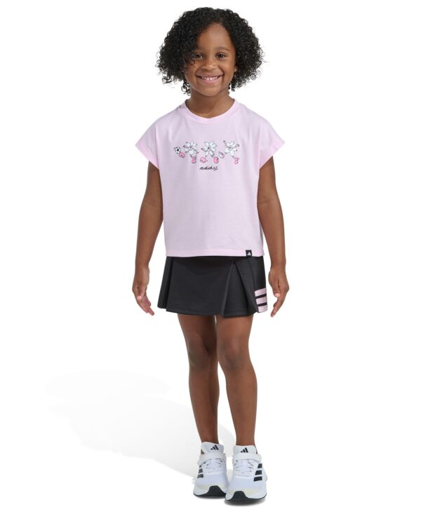 Girls' 2T-6X Crewneck T-Shirt and Pleated Skort, 2-Piece Set