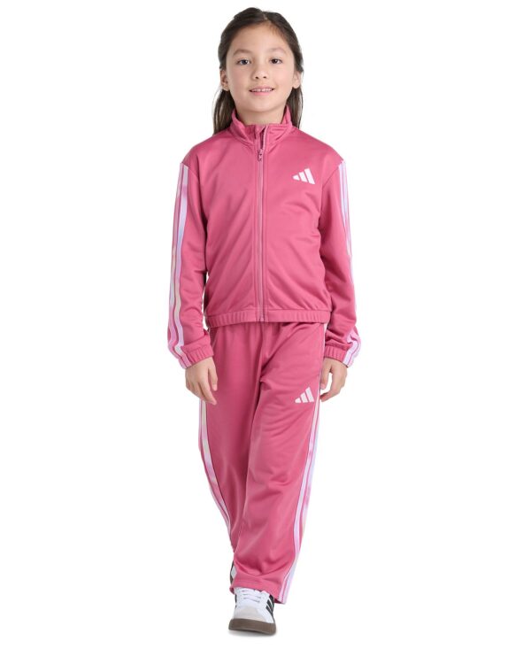 Girls' 2T-6X Long-Sleeve 3-Stripe Jacket and Pants, 2-Piece Set