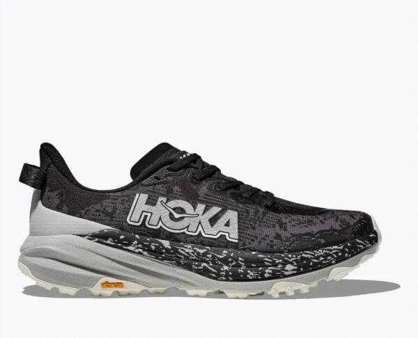 men's speedgoat 6 trail running shoes in black/stardust