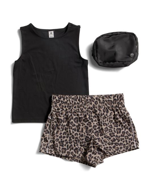90 DEGREE BY REFLEX Big Girls 2pc Tank And Lightstreme Shorts With Fanny Bag