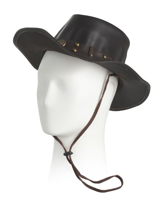 AMERICAN BISON Leather Cow Split Bullet Western Hat