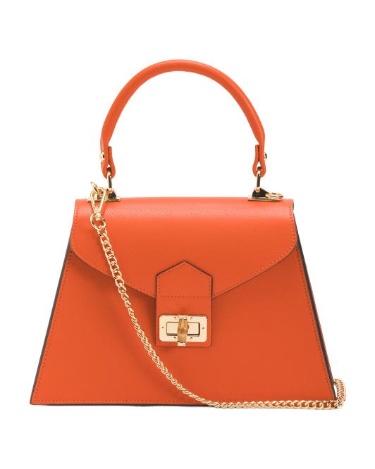 CHEVAL Made In Italy Leather Crocodile Satchel