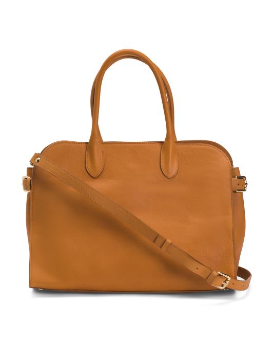 CLAUDIA Made In Italy Leather Vacchetta Satchel