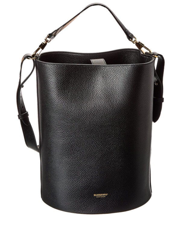 logo medium leather bucket bag