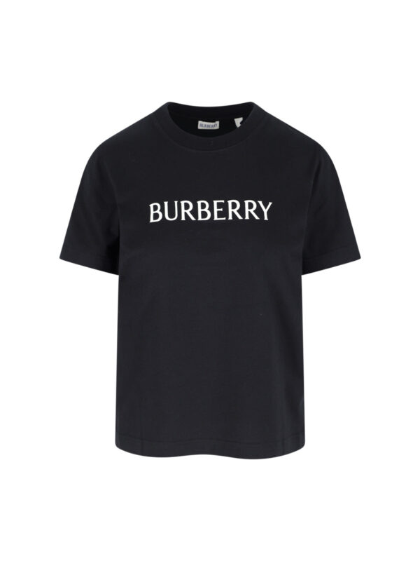 logo t-shirt in black cotton, crew neck