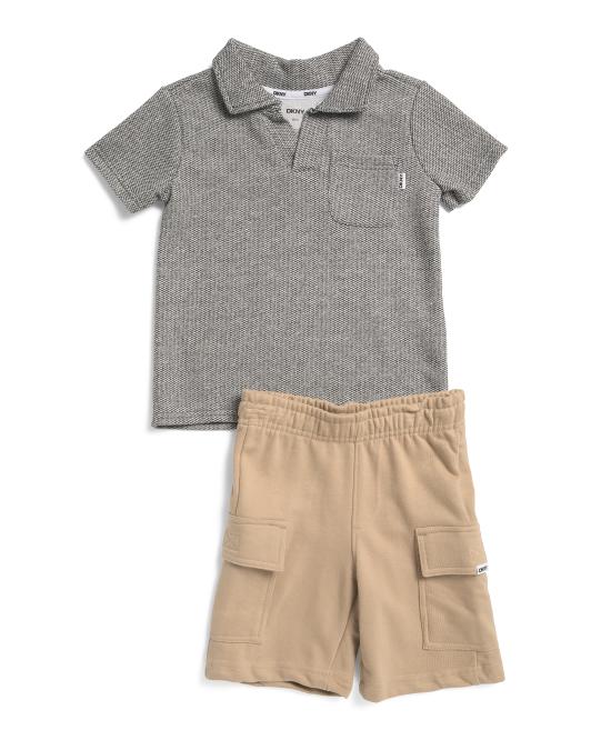 DKNY 2pc Polo And Cargo Shorts Set