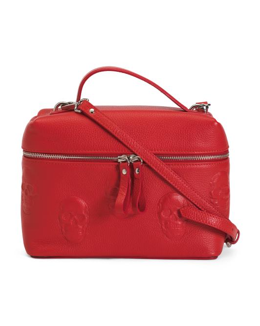 IO PELLE Made In Italy Leather Multi Skull Vanity Case