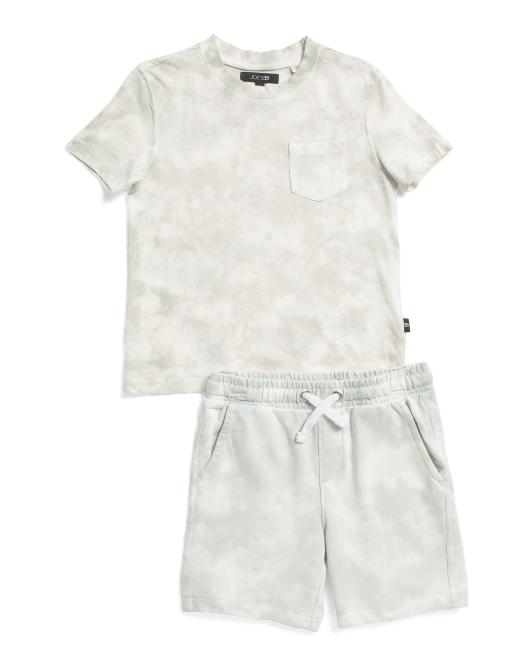 JOE'S JEANS Boys 2pc Short Sleeve Tie Dye Tee And Matching Shorts Set