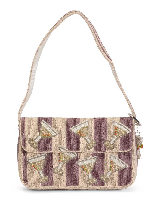 MADE IN INDIA Beaded Margarita Flap Over Shoulder Bag