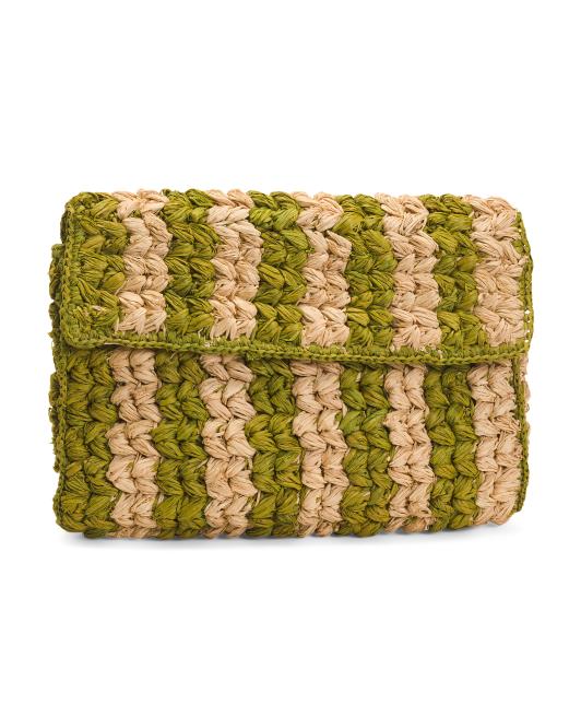 MAR Y SOL Small Remi Braided Raffia Clutch