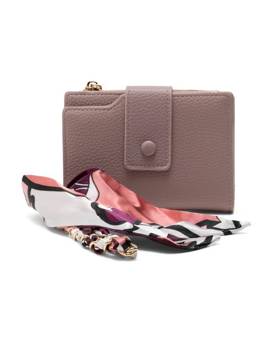 MOST WANTED Leather Wallet Adorned With Matching Scarf Hang Off