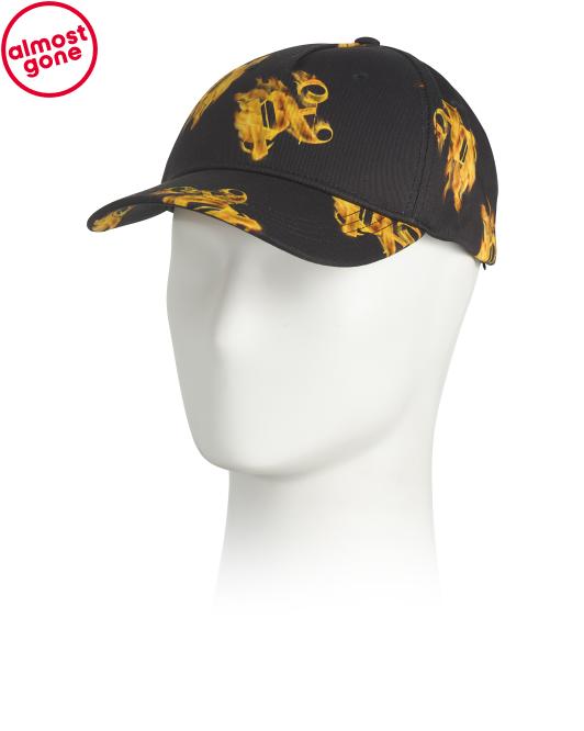 PALM ANGELS Burning Monogram All Over Cap