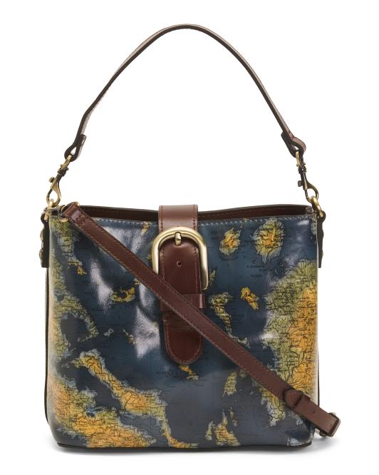 PATRICIA NASH Leather Irving Bucket Bag With Top Handle And Strap