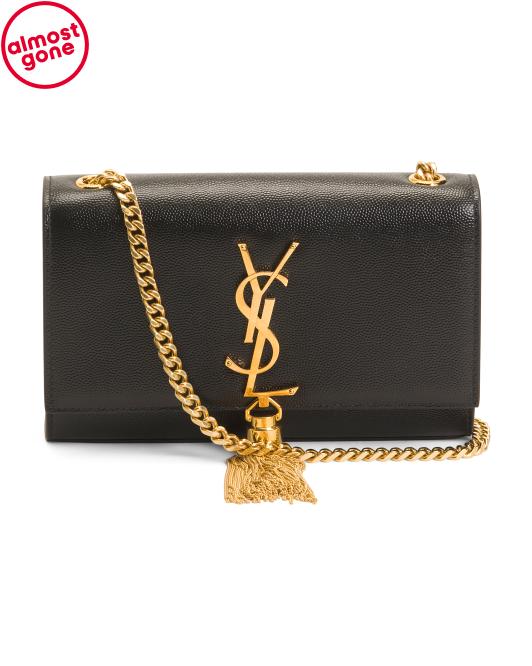 SAINT LAURENT Made In Italy Monogram Leather Shoulder Bag