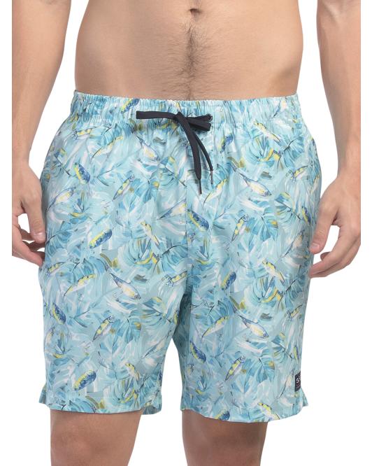 SALT LIFE Fish And Leaf Super Stretch Swim Trunks