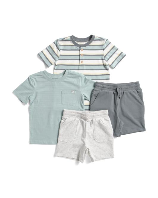 TAHARI Boys 4pc Tees And Shorts Set