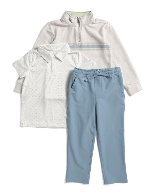 TOMMY BAHAMA 3pc Double Knit Quarter Zip Sweatshirt With Polo Set