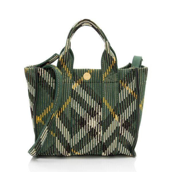 knit check scarlet mini tote