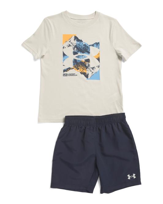 UNDER ARMOUR Big Boys 2pc Mirror Mountain Set