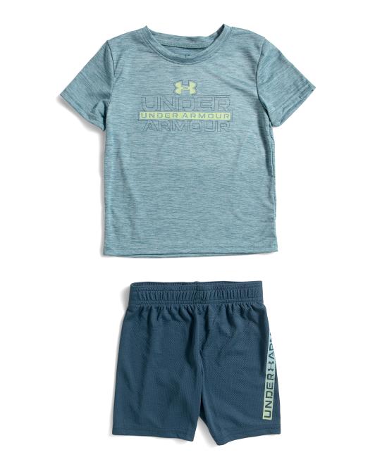 UNDER ARMOUR Little Boys 2pc Bar Between Short Sleeve Tee And Shorts Set