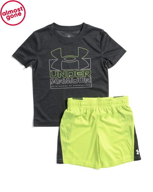 UNDER ARMOUR Little Boys 2pc Short Sleeve Tee And Shorts Set