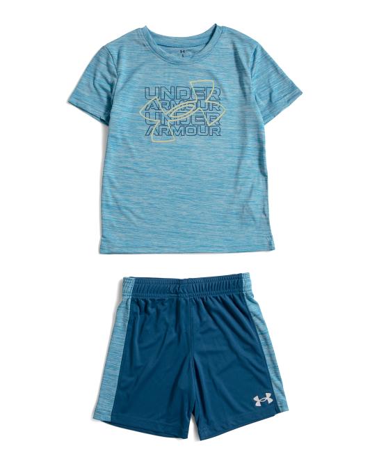 UNDER ARMOUR Little Boys 2pc Tech Twist Short Sleeve Tee And Shorts Set