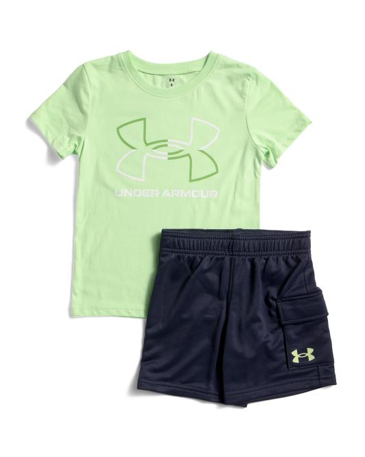 UNDER ARMOUR Little Boys 2pc Tee And Cargo Shorts Set