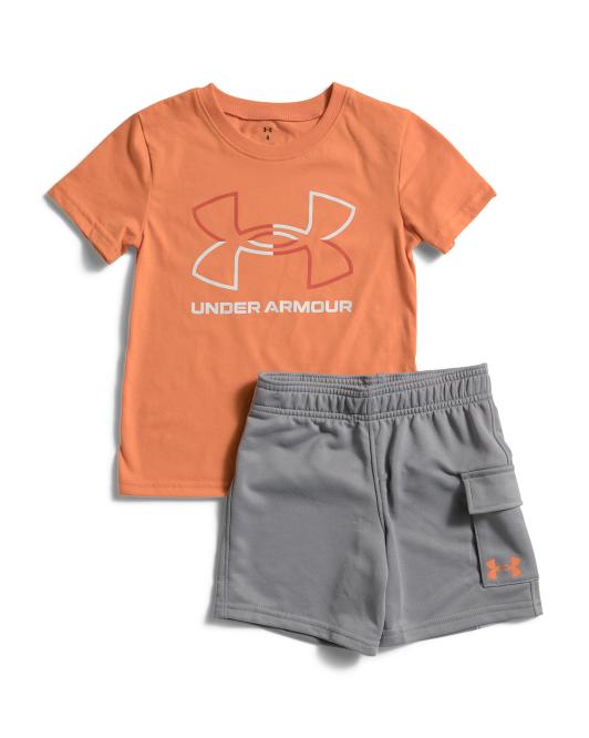 UNDER ARMOUR Little Boys 2pc Tee And Cargo Shorts Set